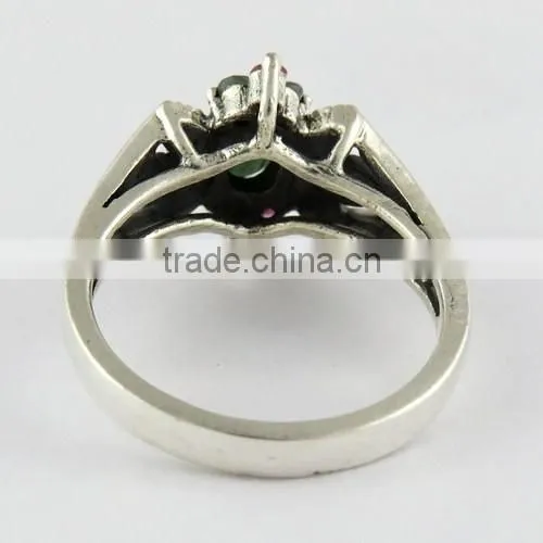 Fantastic Marchasite Oxidized Ruby Ring, Oxidized Silver Jewellery, Silver Jewellery India photo-5