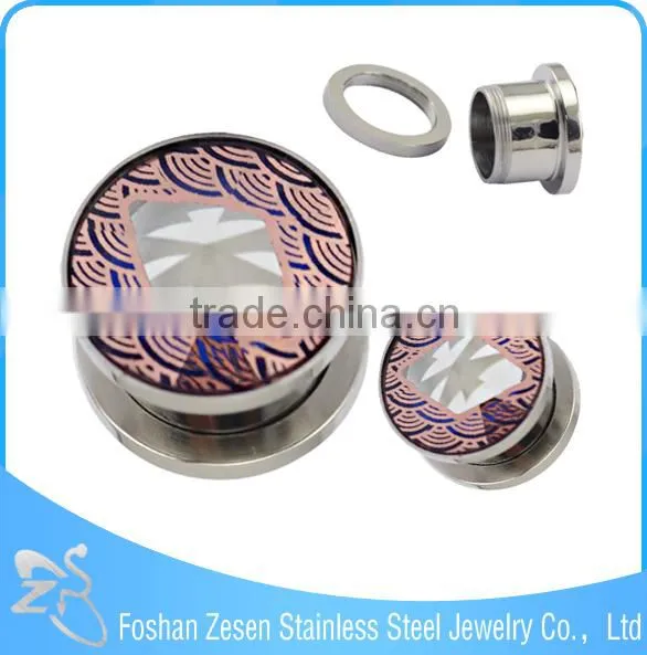 Hot Fashion Surgical Steel Pyrex Ear Plug Glass Body Ear Piercing Jewelry photo-5