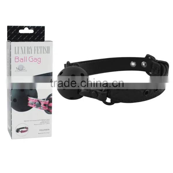 Wholesale Ball Gag Adjustable Leather Mouth Balls ,woman Knitted Strip Gag by Polyste photo-4