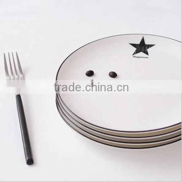 Contracted the Nordic Style Household Hand-painted Ceramic Dinner Plate YJ-XFXL photo-4