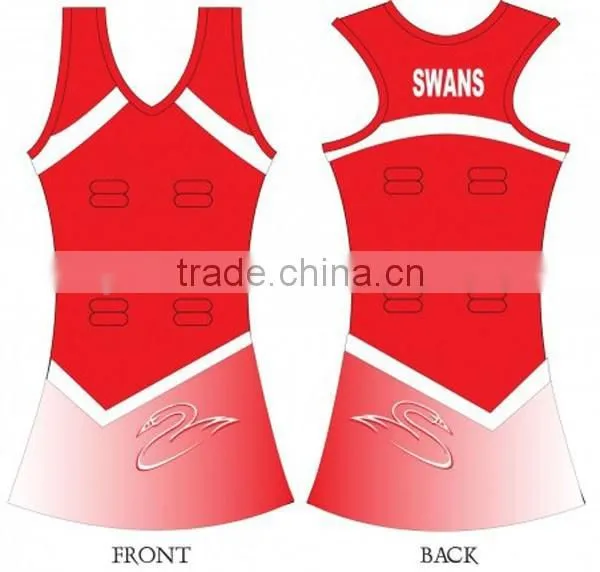 Sexy Netball Dress Color Orange Design Oem photo-3