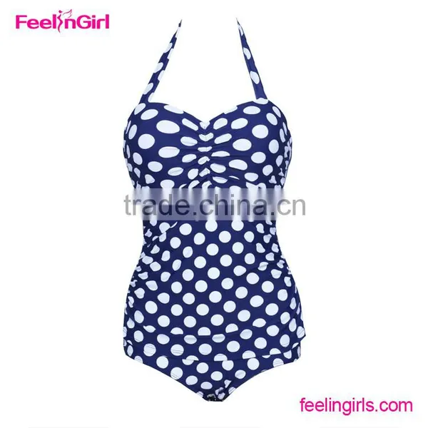 Blue Dot Plus Size Sexy Mature Bikini photo-2