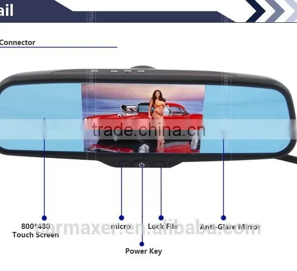 5" Capacitive Screen Android4.0 1080P WIFI Car DVR Rearview Monitor Rearview Mirror Gps Android for Special Car Quality Choice photo-2
