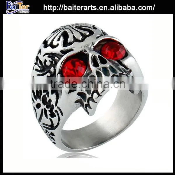 Vintage Titanium Men's Gemstone Ring,316L Stainless Steel Gemstone Ring photo-3