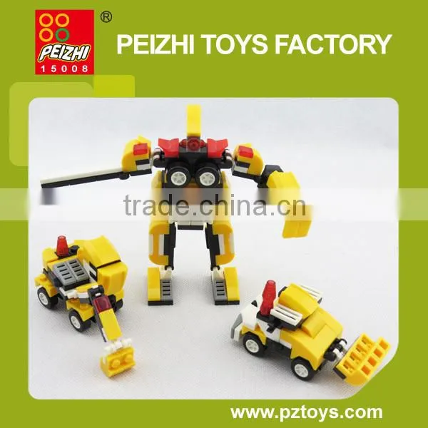 PEIZHI 3 In1 Hot Sale Educational Transformable Robot Plastic Toys Building Blocks