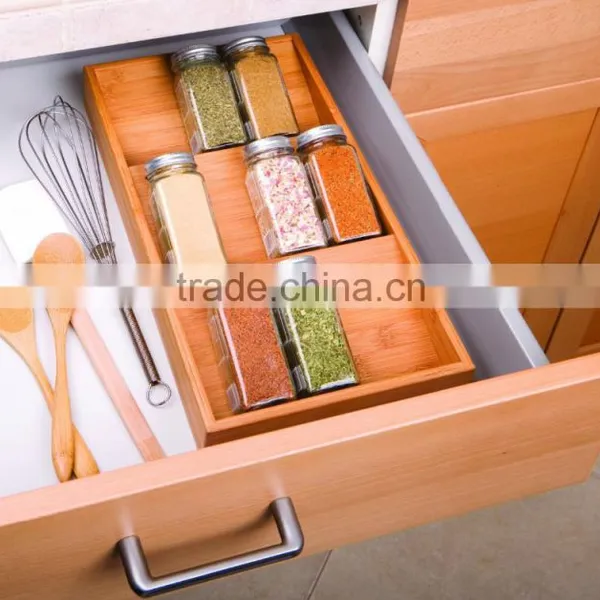 2015 Original Bamboo Cabinet Kitchen Spice Storage Spice Organization Drawer Tray photo-2