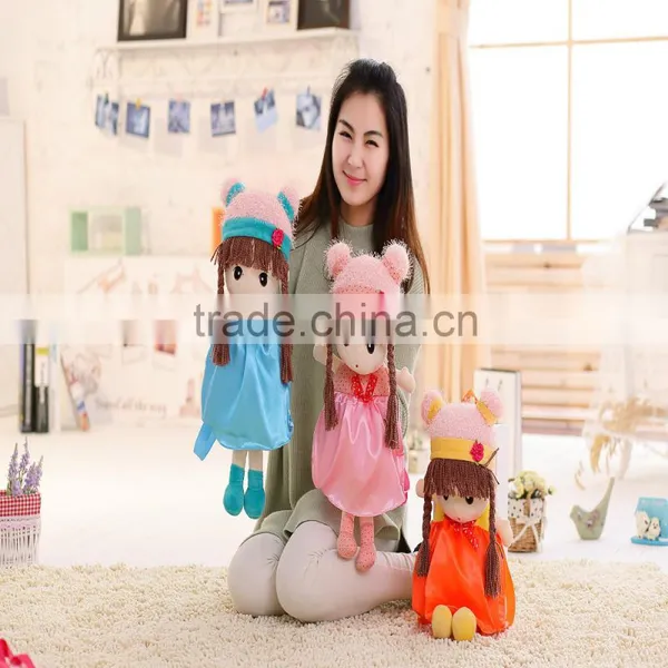 55*25cm Beautiful Customized Light Blue Stuffed Plush Feir Girl Doll Backpack With Matched Hat&skirt photo-6