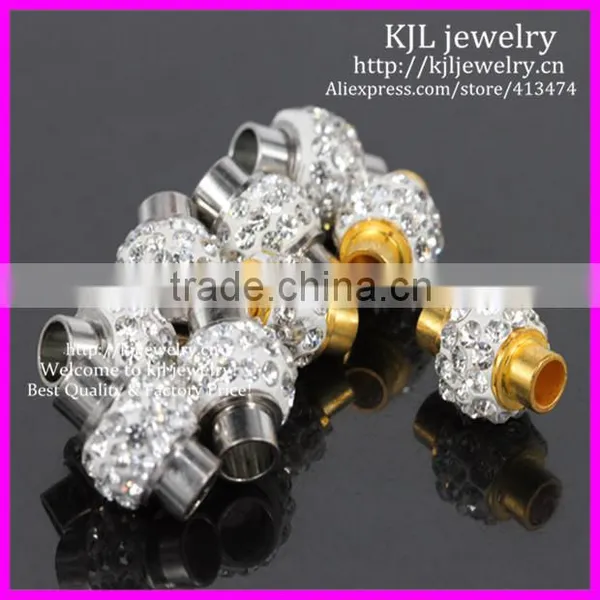 KJL-BD5325 Wholesale Clay Crystal Magnetic Tube Bar Clasps For Fashion Bracelet Jewelry Making Accessories