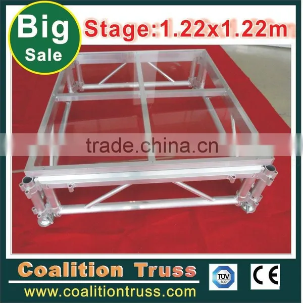Factory Directly 1.22x1.22m Transparent Wedding Stage Glass Stage Acrylic Stage