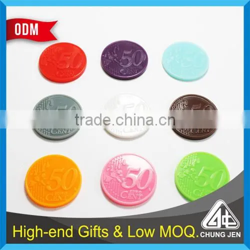China Supplier Custom Colors 50 Cent Embossed Plastic Trolley Coin photo-6