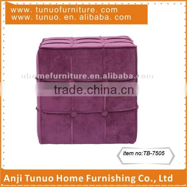 Square Knitted Ottoman Mini Fabric Ottoman Portable Ottoman Stool