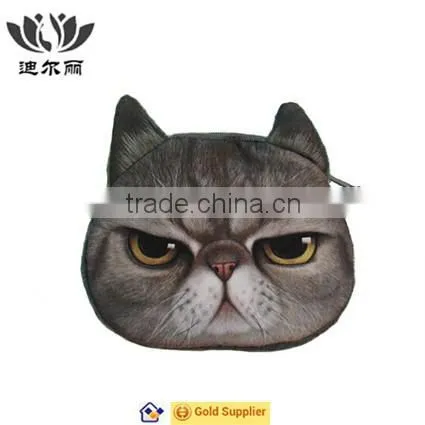 Eye-catching 3D Cute Lovely Children Coin Money Card Cat Zipper Purse photo-2