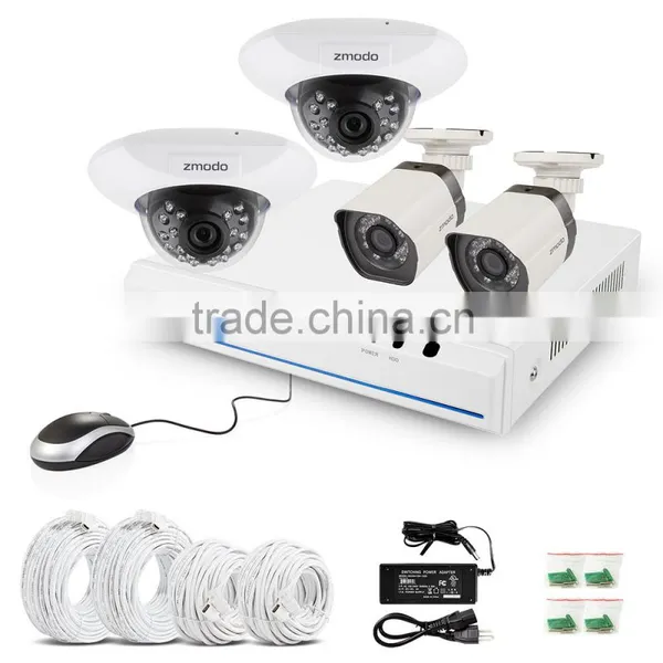 Zmodo Cctv Design-private Outlook Mold Style Network 4 ch 720p Audio and Vedio NVR SPOE Kits With Dome and Bullet IP Camera photo-6