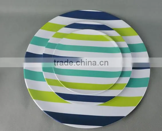 Rhombus Black and White Melamine Plate photo-5