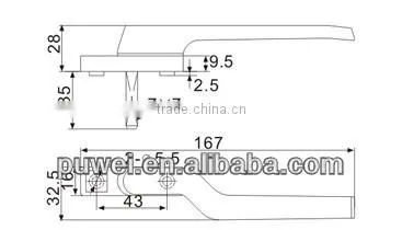 90110229* Bend Shank Driving Handle for Door and Window photo-2