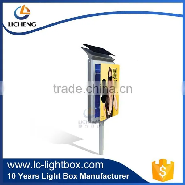 Lockable Aluminum Frame Waterproof Solar Light Box for Outside/outdoor ad photo-2