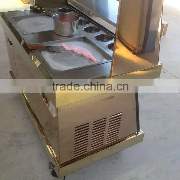 Frozen Yogurt Fruit Ice Cream Rolls Making Machine With Real Fruit photo-5