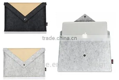 2015 BUBM Grey Pure Wool Felt Fabric Carrying 13 Inch Computer Notebook Case Bag photo-4