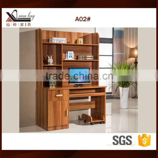 Panel Furniture Computer Desk With Bookshelf