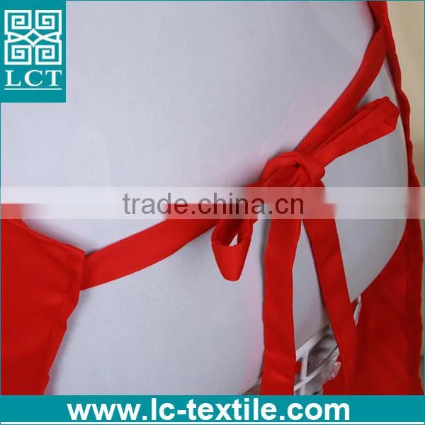 Newest Solid Red Colored 100% Cottton Kitchen Cooking Christmas Apron photo-3