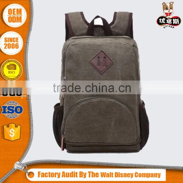 Wholesale Vintage Custom College Canvas Backpack photo-6
