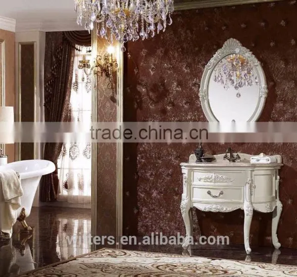 2016 Small Corner Bathroom Decor Quartz Stone Counter Top Solid Wood Modern Bathroom VanityWTS240 photo-3