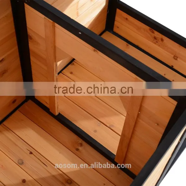 Pawhut Small Elevated Dog House With Opening Roof photo-5