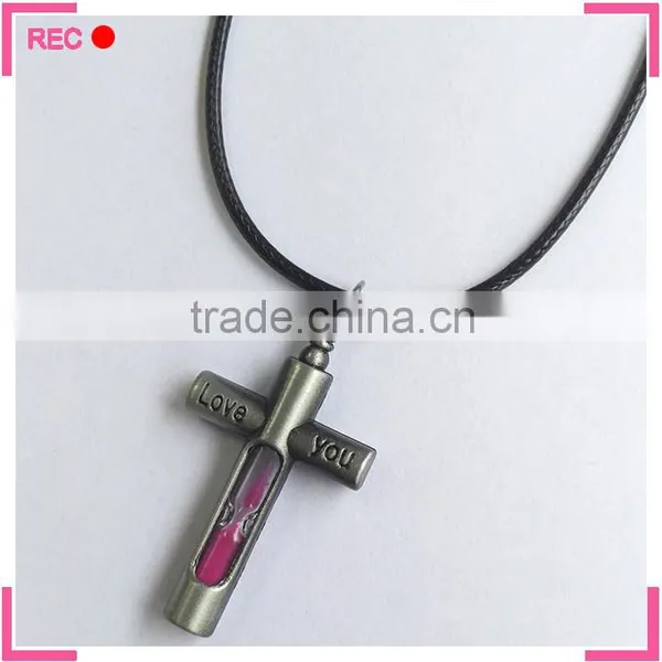 Meaningful Pendant Necklace With Cross Pendant, With Hourglass Custom Name Necklace photo-3