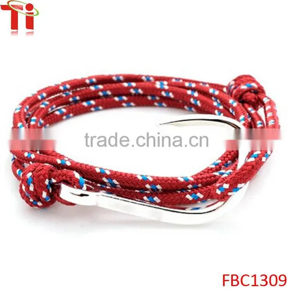 Red Thin Line Fish Hook Hope Bracelet Top Quality photo-2
