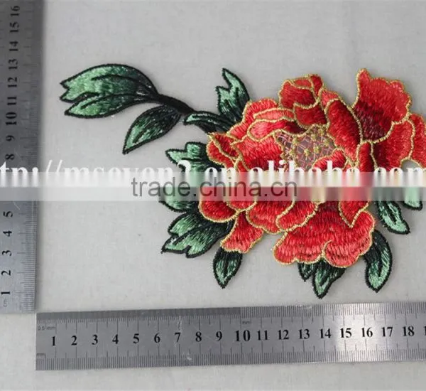Hot Sales Large Sew on Patches Embroidery Christmas Patch Rose Pattern for Dress photo-6