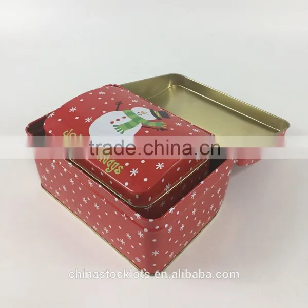 2017 New Design Christmas Printing Tin Gift Box Can 2pc Set photo-4