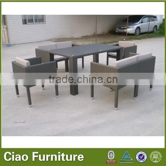 2014 New Style PE Rattan High End Garden Dining Table With Chairs photo-2