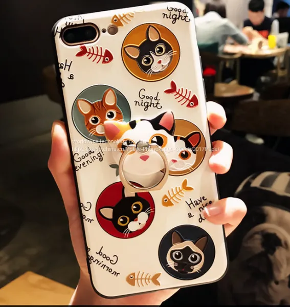 Cartoon Cell Phone Case Silicone Mobile Phone Cases for IPhone7/7Plus/6/6s/6plus/6splus With Finger Ring Stand Holder photo-3