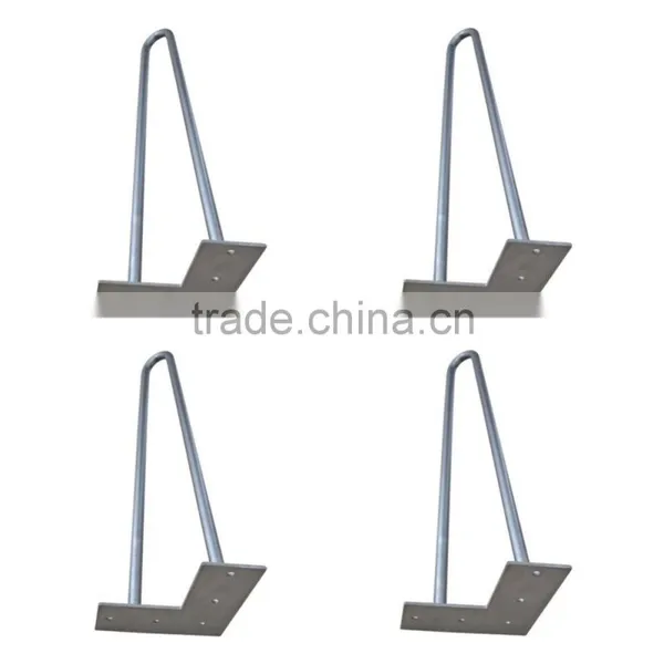16 Inch Set of Four Steel Hairpin Table Legs for End Tables photo-3