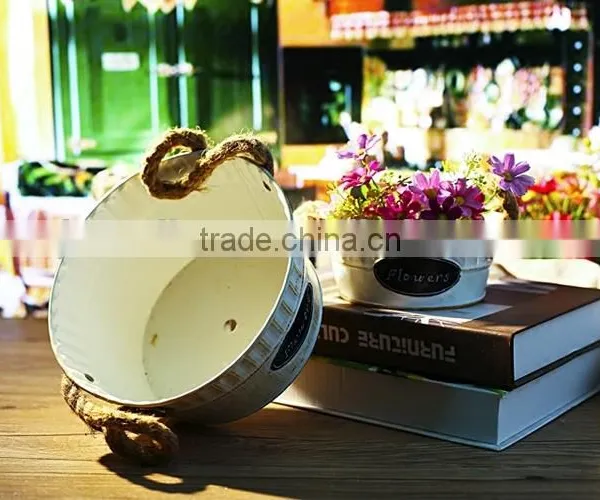 GARDEN BUCKET, GALVANIZED METAL FLOWER BUCKET, DECORATIVE GARDEN BUCKET photo-3