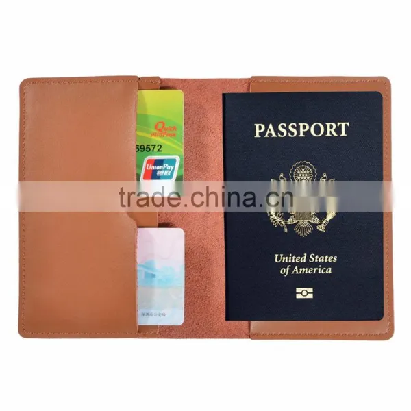 Cow Leather Passport Holder Travel Wallet For MenWomen