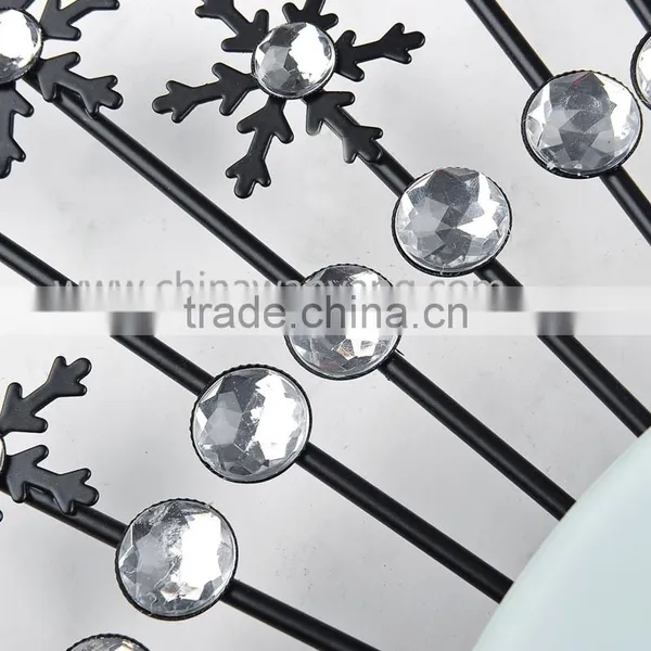 Home Decoration Metal Wall Digital Clock Snow Flower photo-3