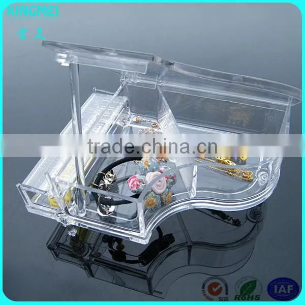 Clear Acrylic Piano Shape Jewelry Storage Box photo-2