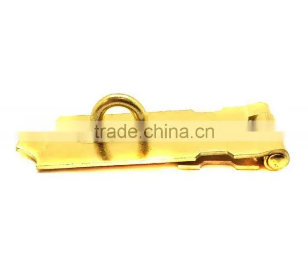 2-5/8" Safety Hasp With Loose Staple Brass Plated, Door Hasp, Steel Hasp Staple Set photo-3