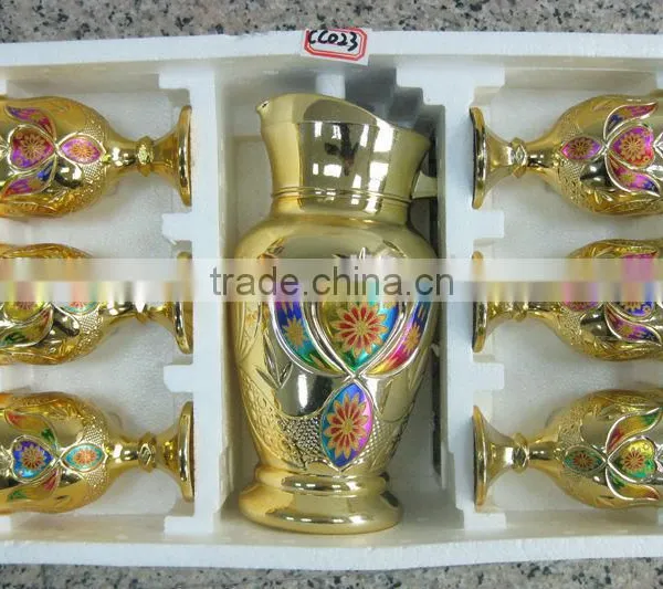 JK018 7pcs Glass Drinking Set With Deco photo-2
