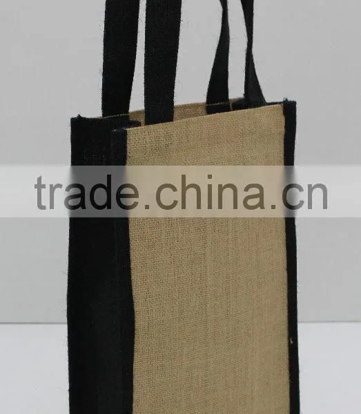 Customize High Quality pp Laminated Jute Wine Bag With Jute Handle photo-2