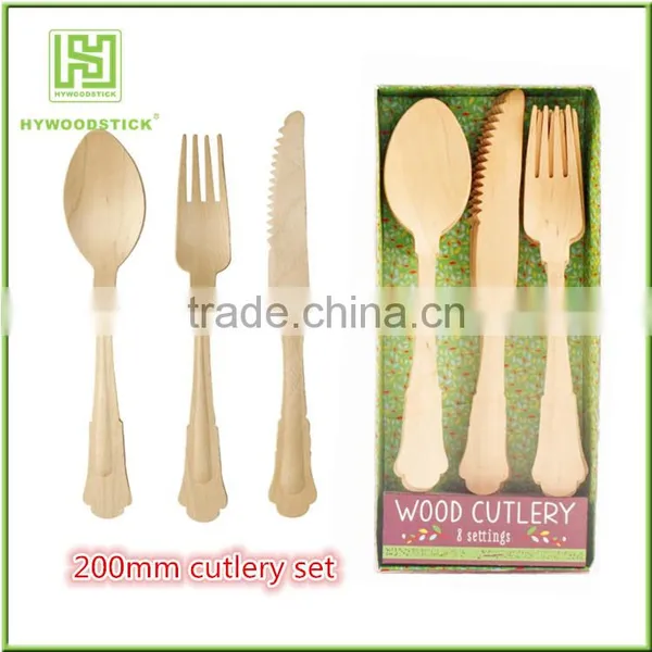 Hot Sale Disposable Wooden Personalized Packing 6" Cutlery Set photo-4
