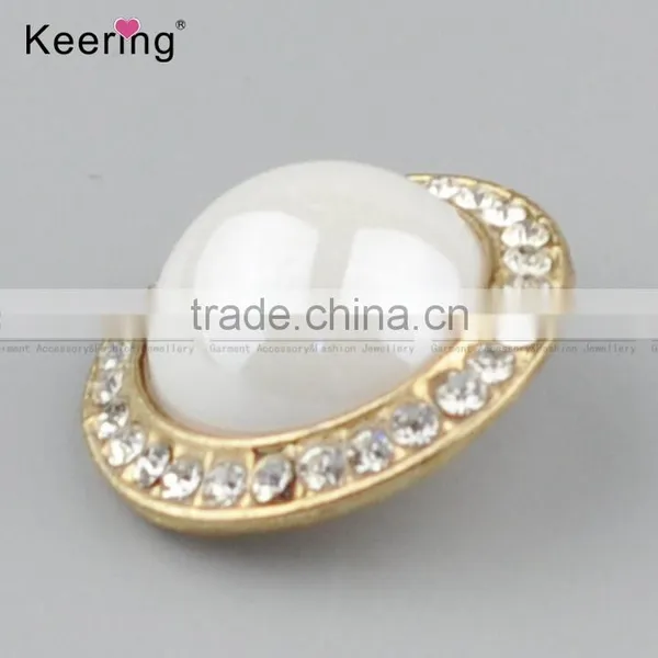Keering-style Hotsale Resin Rhinestone Pearl Buttons for Garments WBK-1463 photo-3
