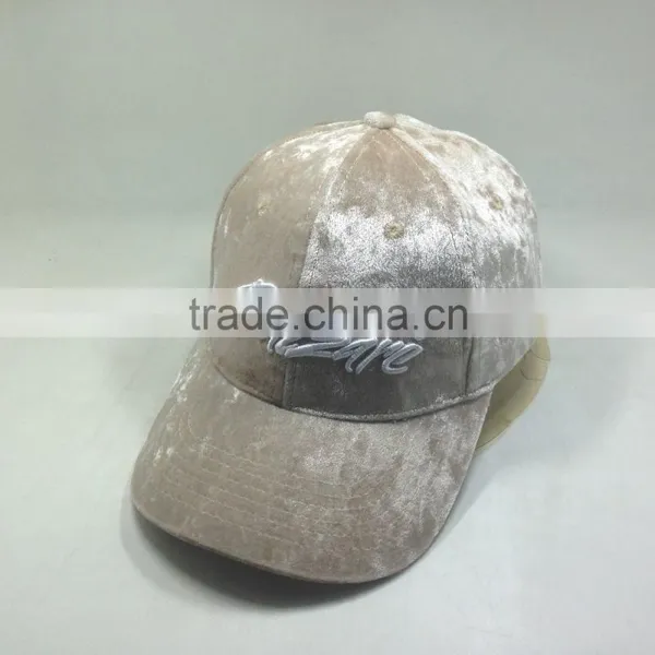 100% Velvet Fabric Baseball Caps Custom Color photo-6