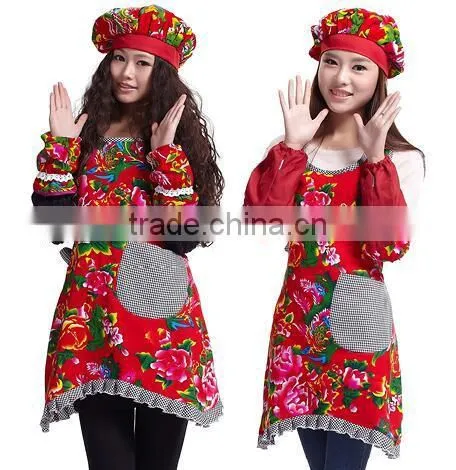 Personality Printing Work Han Edition Cotton Apron, ms Hotel Restaurant Tea Salon Supermarket Apron photo-2