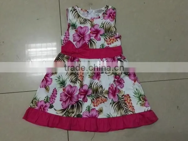Girl's New Design High Quality Summer Printed Dress Stock Clearance photo-2