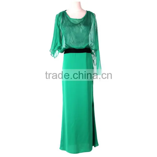 Full Length Chiffon Orange Colored Sexy One Piece Style Evening Dress photo-4