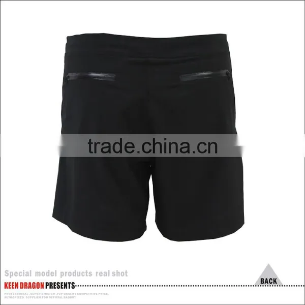 NEW CUSTOM DESIGN PLAIN BLACK MMA SHORTS WITH WATERPROOF ZEPPERS photo-2