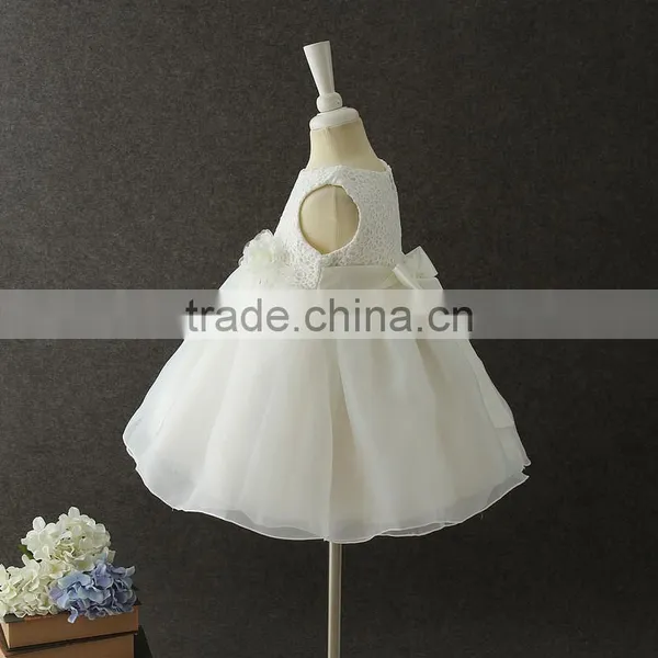 New White Girls Lovely Wear Cheap Wholesale Children Frocks Design Girls Flower Party Dresses Fluffy Baby First Communion Dress photo-2