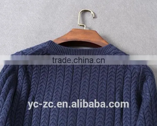 Deep Blue Pullover Crocheted Sweater for Man photo-4